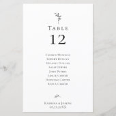 Papier Places assises de mariage minimal élégant à budget (Devant)