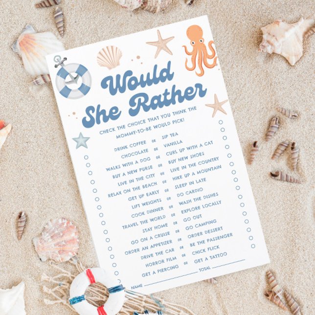 Papier Plage Baby shower Voudrait Elle Plutôt Jeu (Créateur téléchargé)