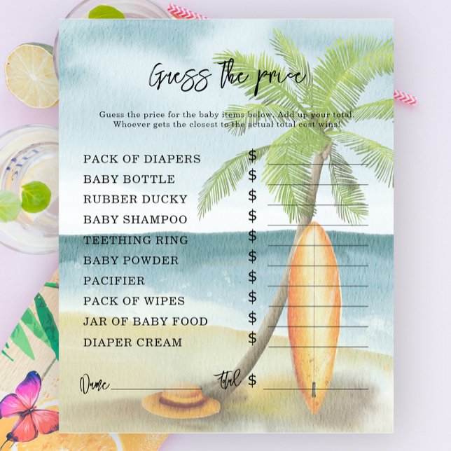 Papier Plage de surf - Jeux de fête | Jeu de devinette de (Créateur téléchargé)