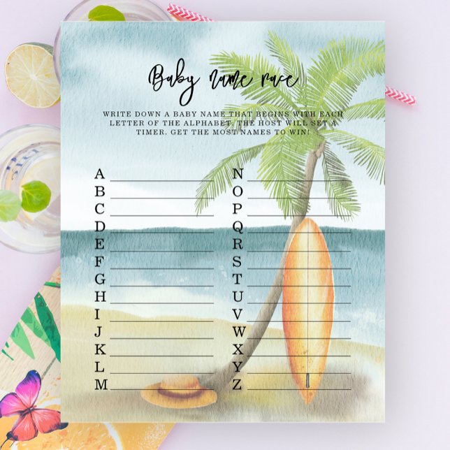 Papier Plage de surf tropical - Jeu de course de nom de b (Créateur téléchargé)