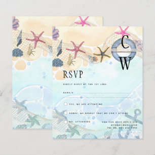 Papier Plage Mariage RSVP Côtière Destination Nautique