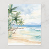 Papier Plage palmiers océaniques faire-part de mariage (Dos)
