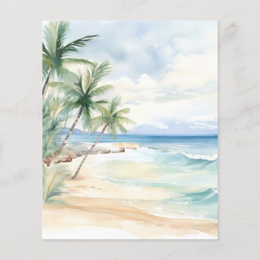 Papier Plage palmiers océaniques faire-part de mariage (Dos)