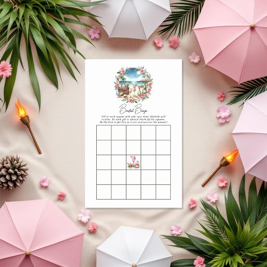 Papier Plage Pique-Nique Fête des mariées Jeu de Bingo