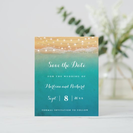 Papier Plage String illuminations Mariage Enregistrer les (Debout devant)
