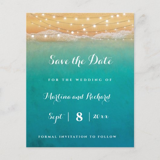 Papier Plage String illuminations Mariage Enregistrer les (Devant)