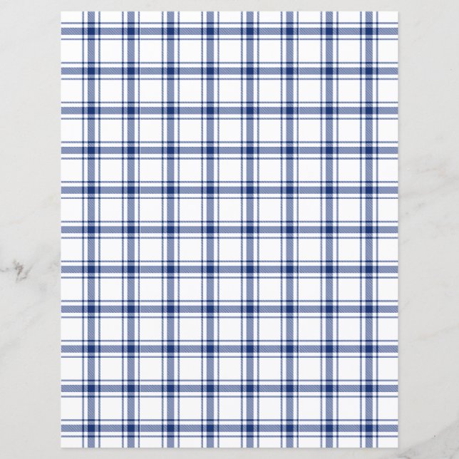Papier Plaid Nautical Bleu et Blanc (Devant)