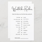 Papier Plairait-elle à Fête des mariées Game (Devant / Derrière)