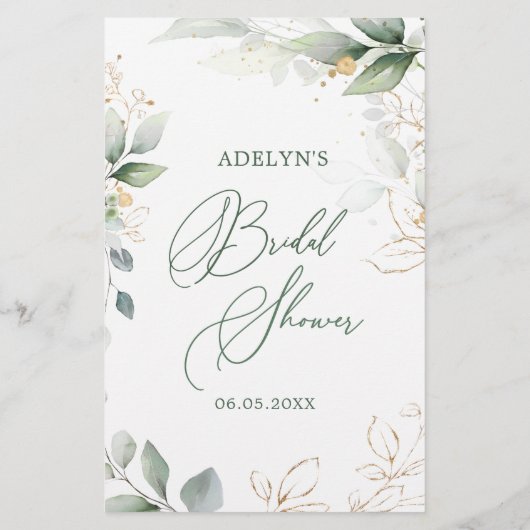 Papier Plairait-Elle À Un Jeu De Mariage Vert Foliage (Dos)