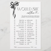 Papier Plairait-elle Black Bow Fête des mariées Jeu (Devant)