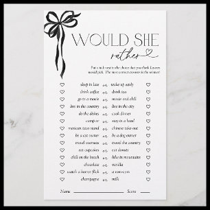 Papier Plairait-elle Black Bow Fête des mariées Jeu