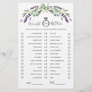 Papier Plairait-elle Eucalyptus Lavender jeu nuptiale
