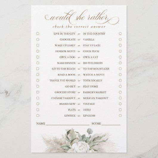 Papier Plairait-Elle Pampas Grass Bride Jeu (Devant)