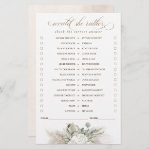 Papier Plairait-Elle Pampas Grass Bride Jeu