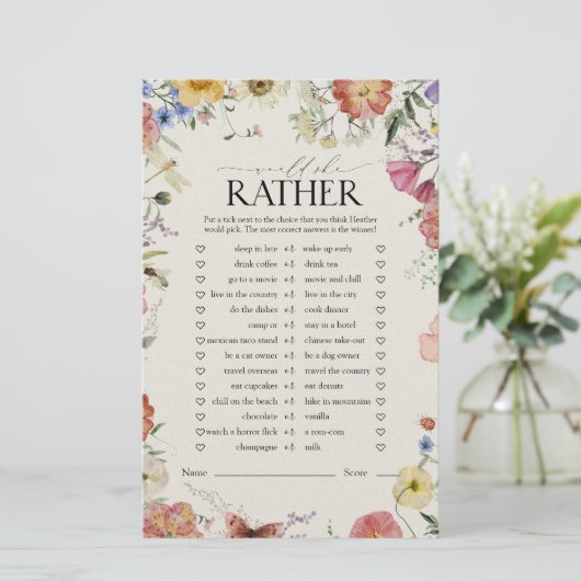 Papier Plairait-Elle Plutôt Presser Floral Fête des marié (Debout devant)