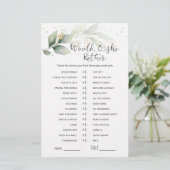 Papier Plairait-Elle Plutôt Verdure Fête des mariées Jeu (Debout devant)