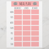 Papier Plan de repas hebdomadaire nautique côtier (Devant)