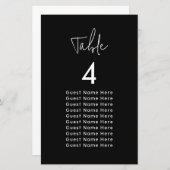 Papier Plan de table élégant et minimaliste pour les noms (Devant / Derrière)