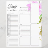 Papier Plan quotidien de bordure florale rose (Devant)