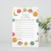 Papier Planètes Baby shower Espace Extérieur Souhaits pou (Debout devant)