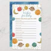 Papier Planètes Baby shower Espace Extérieur Souhaits pou (Devant / Derrière)