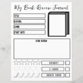 Papier Planificateur de critique de livre Journal de lect (Devant)