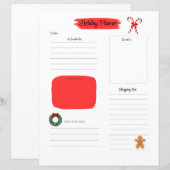 Papier Planificateur de vacances de Noël (Devant / Derrière)