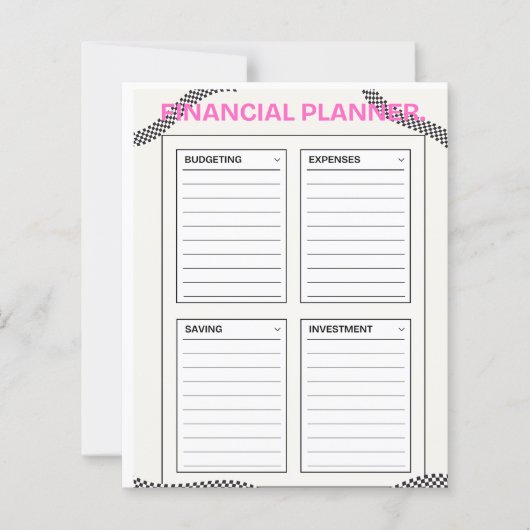 Papier Planificateur financier (Devant)