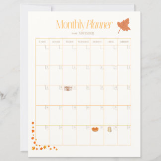 Papier Planificateur mensuel de novembre