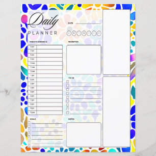 Papier Planificateur quotidien floral moderne coloré