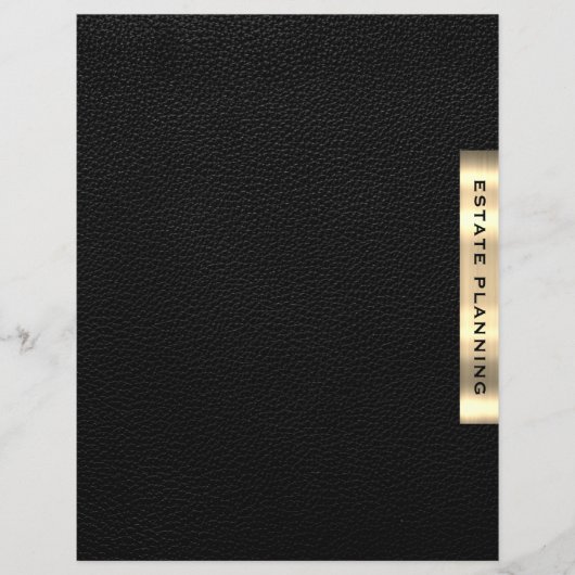 Papier Planification immobilière Cuir Noir Or Diviseur d' (Devant)