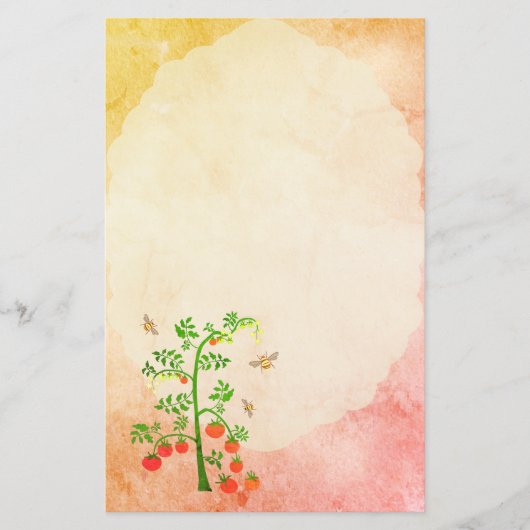 Papier Plante tomate et abeilles 3 (Devant)