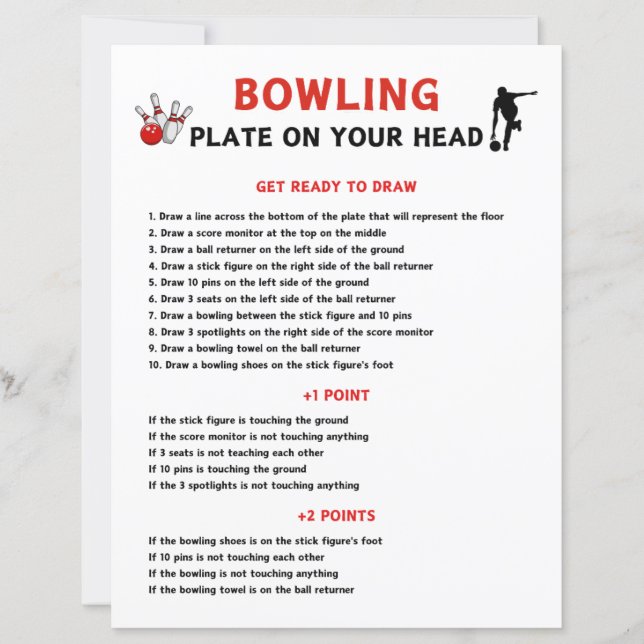 Papier Plaque De Bowling Sur Votre Jeu De Tête (Devant)