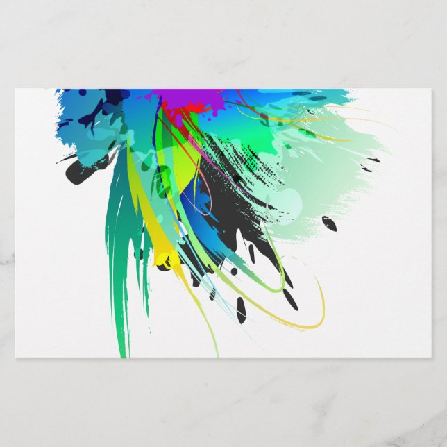Papier Plaques de peinture Peacock Abstraites (Devant)
