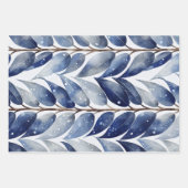 Papier plat bleu à enveloppement de Noël de 3 (Devant 2)