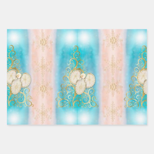 Papier plat de papier d'angle de Noël Jeu de 3 (Devant 2)