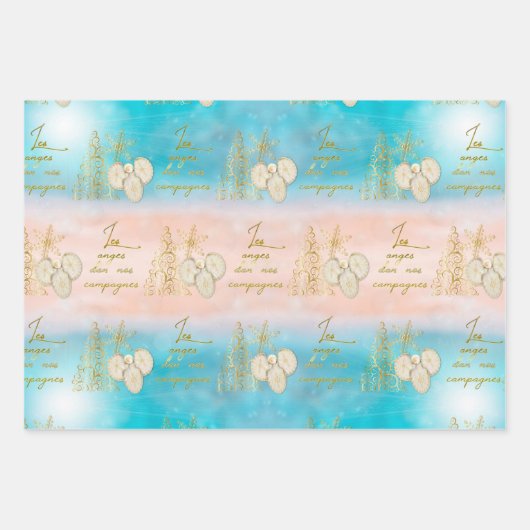 Papier plat de papier d'angle de Noël Jeu de 3 (Devant)