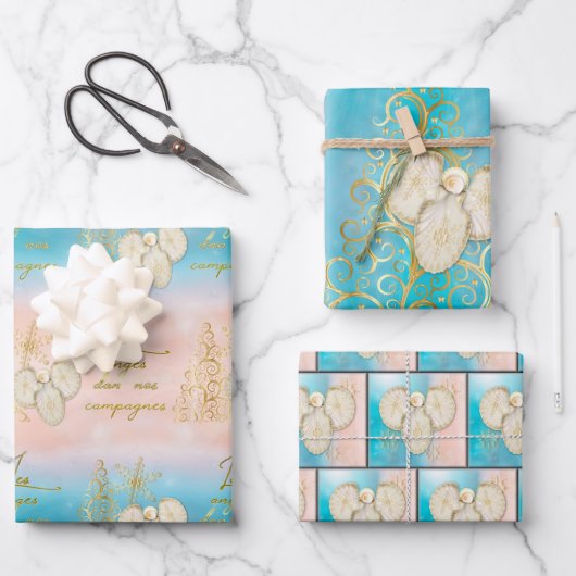 Papier plat de papier d'angle de Noël Jeu de 3 (Recto)