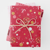 Papier plat Disco Christmas Wrapper Set de 3 (En situation)