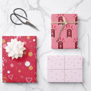 Papier plat Disco Christmas Wrapper Set de 3
