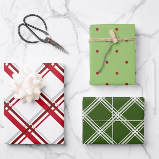 Papier plat et points à envelopper de Noël (Recto)