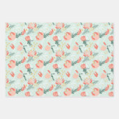Papier plat Festif Floral Wrapper Set de 3 feuille (Devant)