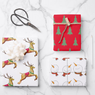 Papier plat moderne à envelopper Noël Se