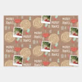 Papier plat personnalisé d'enveloppement de Noël (Devant 3)