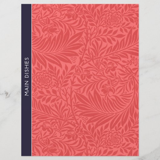 Papier Plats Principaux | Diviseur de recettes | Floral r (Dos)