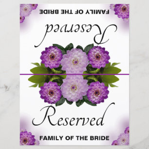 Papier Pliage Réservé à la Famille de la Mariée Floral Vi