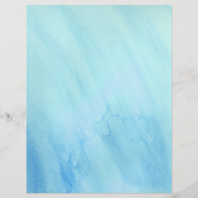 Papier Pluie Bleue Tempête Eau aquarelle Peinture (Devant)