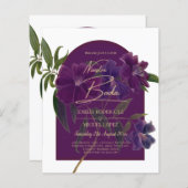 Papier Plum d'aubergine Purple Floral Forêt Mariage vert (Devant / Derrière)