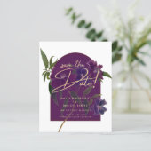 Papier Plum d'aubergine Purple Floral Forêt Mariage vert (Debout devant)