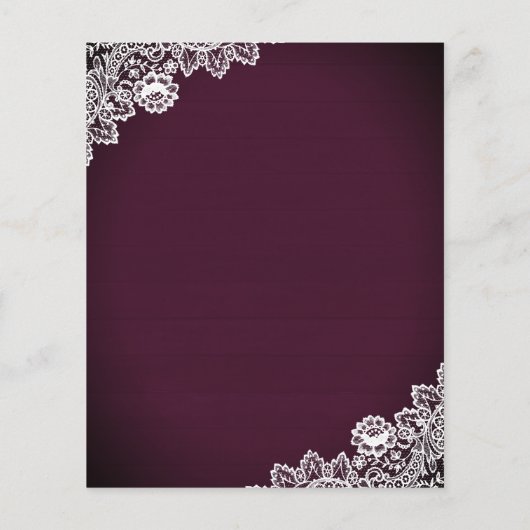 Papier Plum Lace Sunflower Budget Faire-part de mariage (Dos)